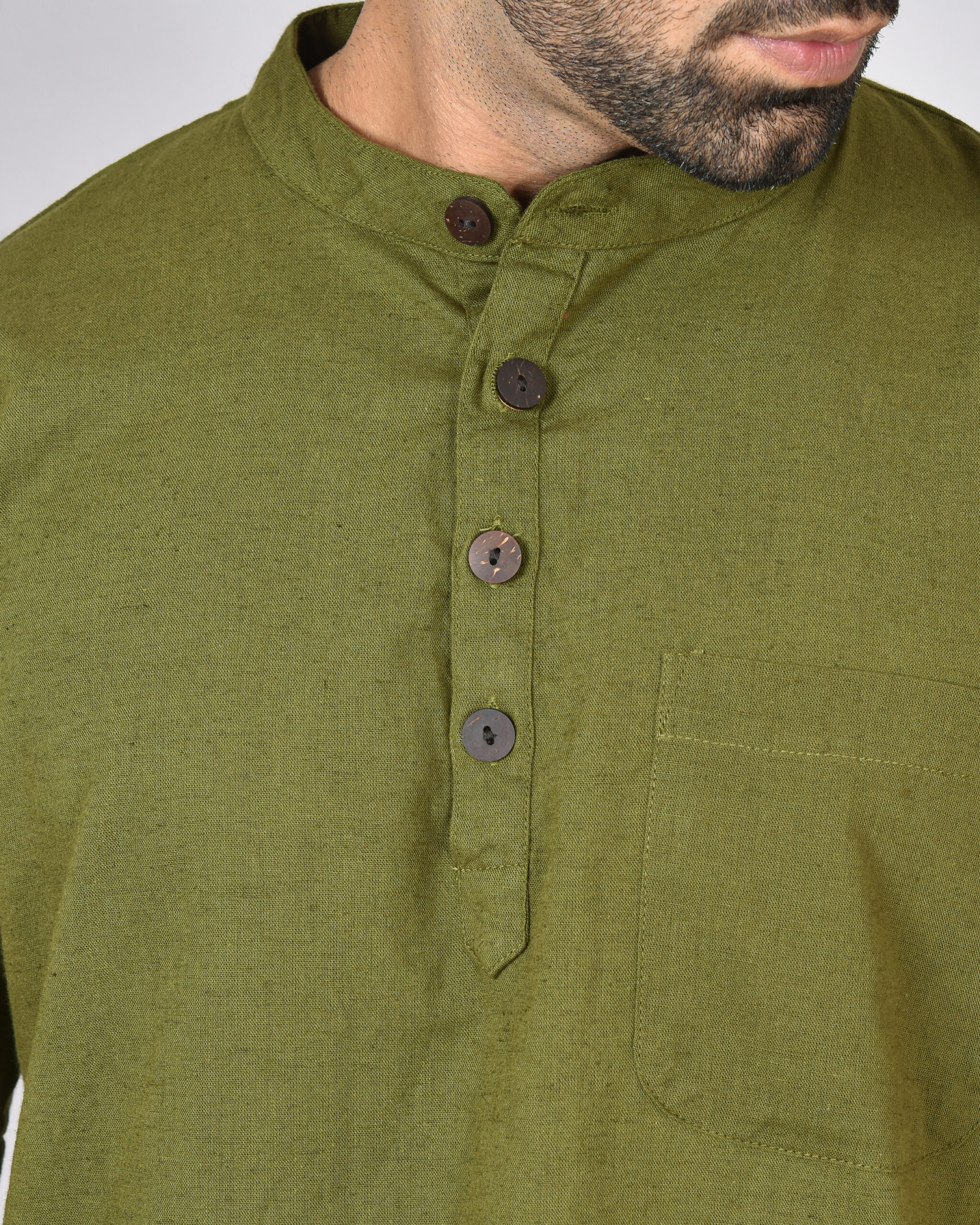 Kurta Half Sleeve (Olive Green) - Image 3